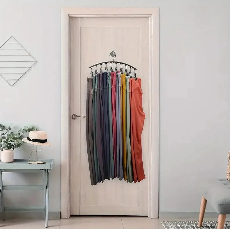 2 Pack Hangers with Clips Space Saving Hanging Closet Organizer for Yoga Pants, Leggings& Socks