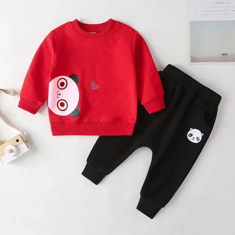 2-piece Bear Pattern Sweatshirt & Pants for Children Boy