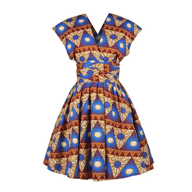 2020 New Floral National Print African Dresses For Women Evening Party Pleated  Noble Dashiki Bazin African Clothes Riche Female