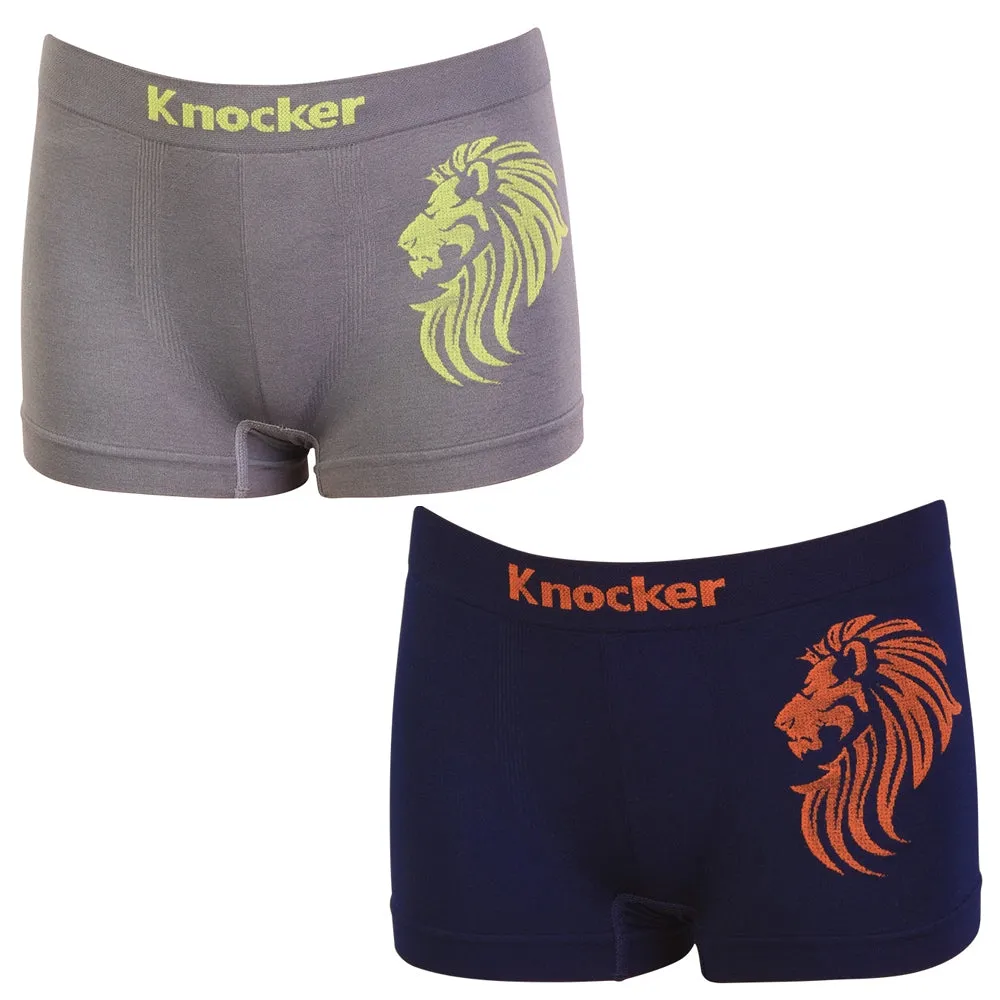 6pc Knocker Boys Seamless Comfort Boxer Briefs Underwear Non-irritating Shorts L