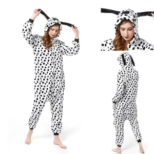 Adult New Long Dalmatian Dog Kigurumi Onesies Pajamas Costume
