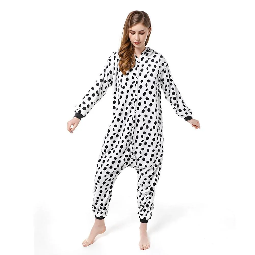 Adult New Long Dalmatian Dog Kigurumi Onesies Pajamas Costume