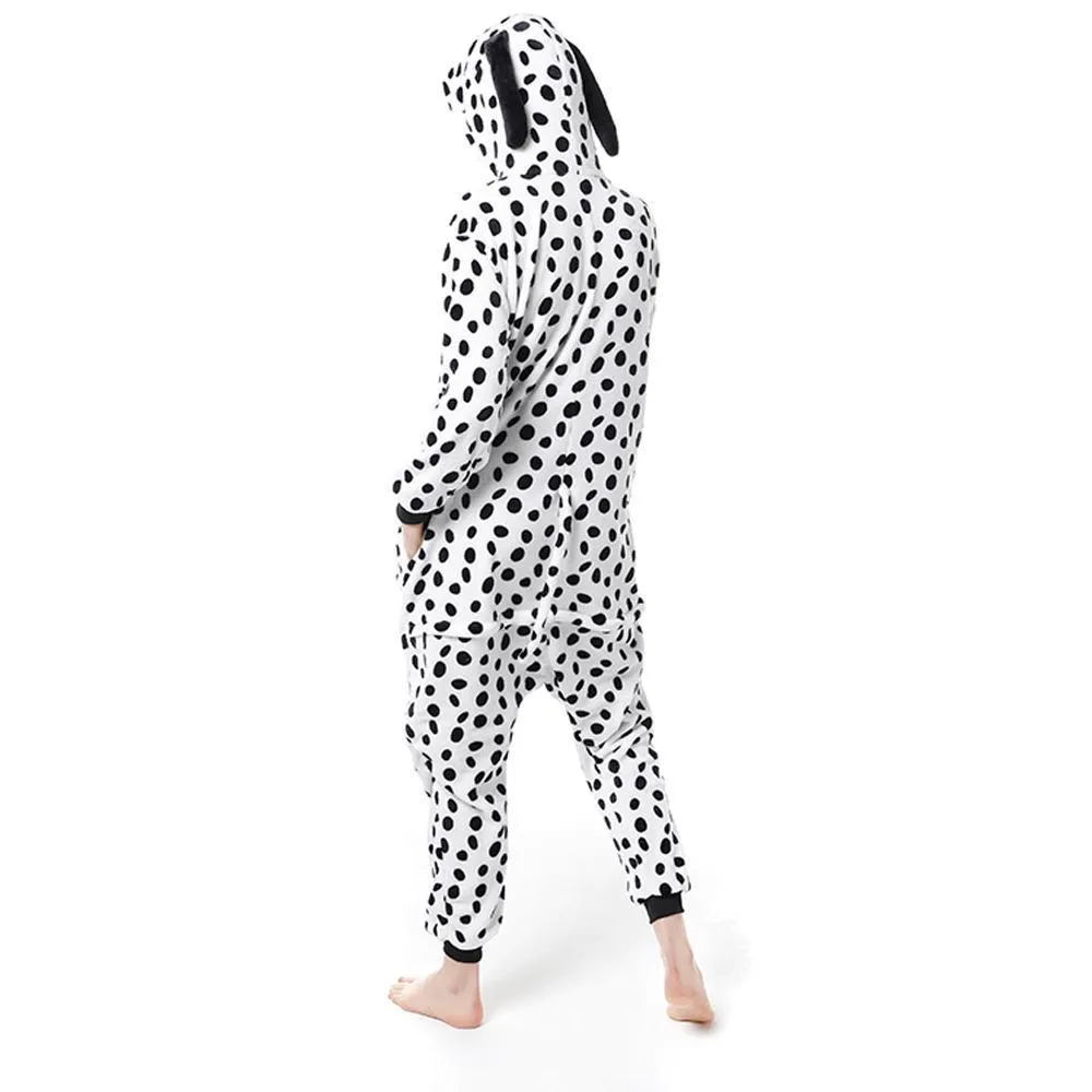 Adult New Long Dalmatian Dog Kigurumi Onesies Pajamas Costume