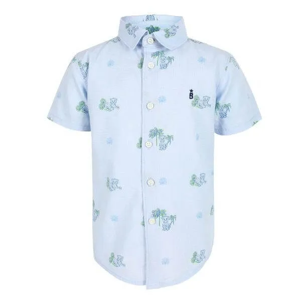 BABY BOY SHORT SLEEVE SHIRT - LIGHT BLUE
