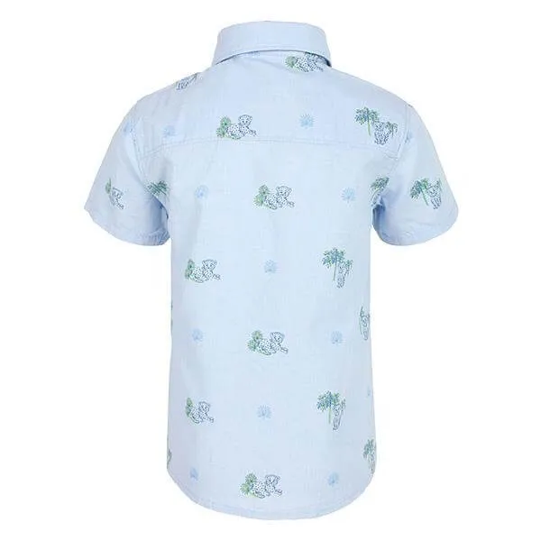 BABY BOY SHORT SLEEVE SHIRT - LIGHT BLUE
