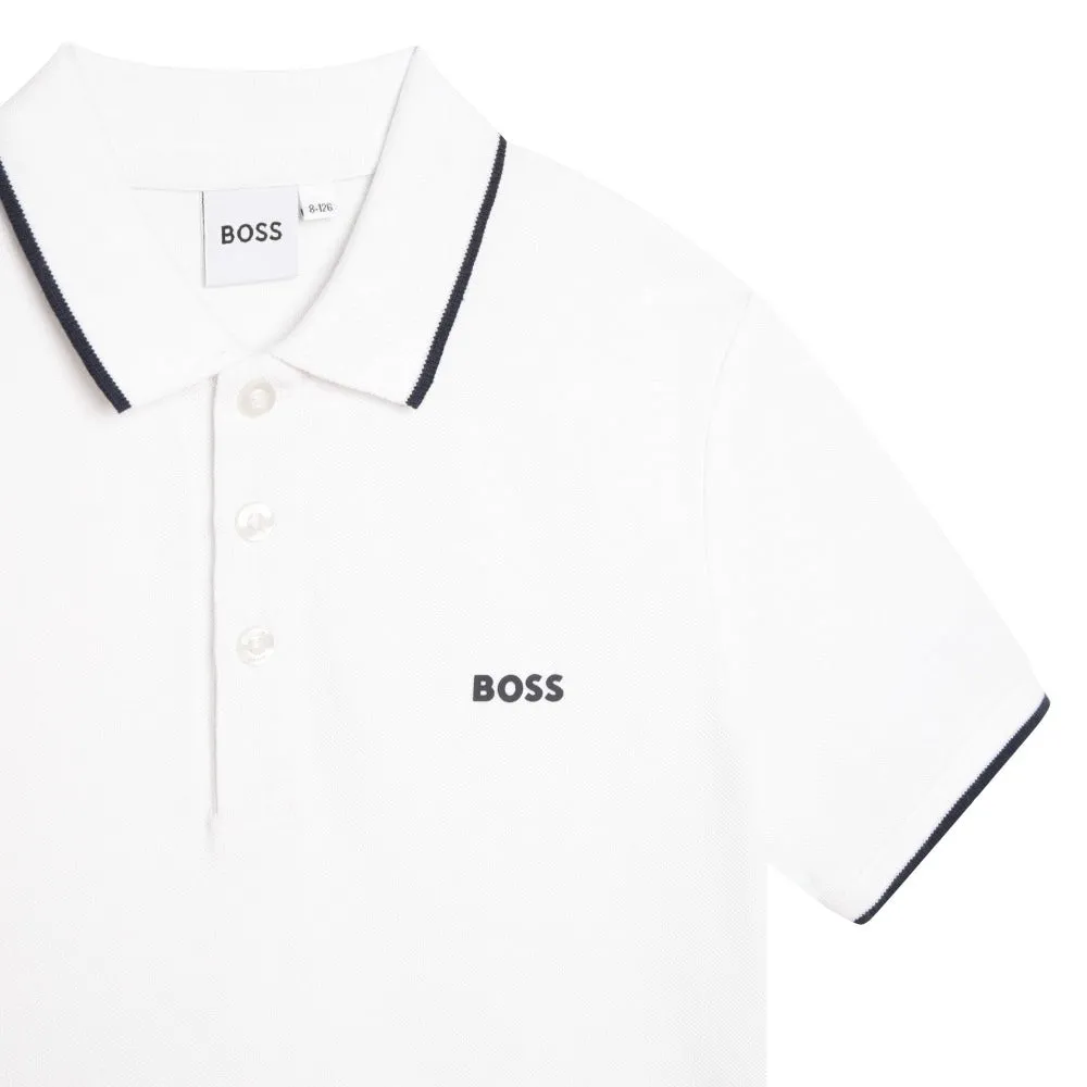 BOSS KIDSWEAR Infant White Short Sleeve Polo