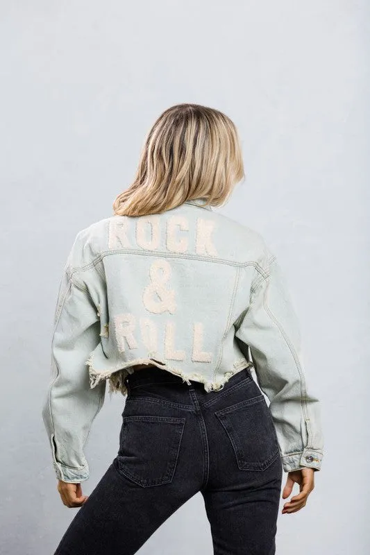 Cropped Denim 'Rock' Jacket