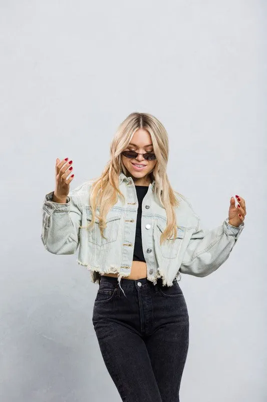 Cropped Denim 'Rock' Jacket