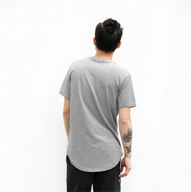 Curved Hem Long Line T-Shirt - 9 Colors
