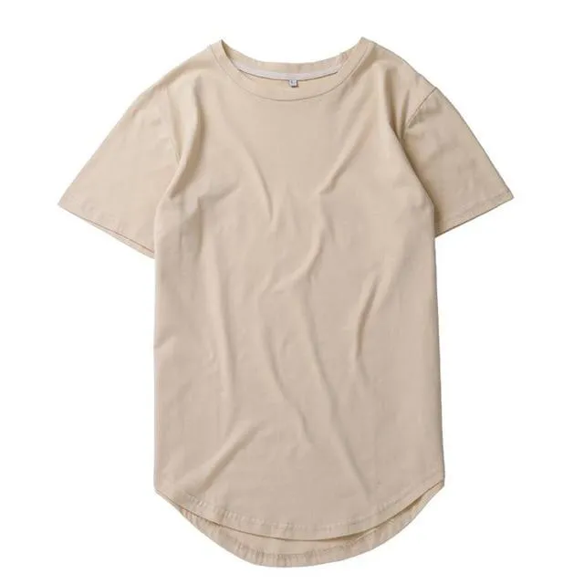 Curved Hem Long Line T-Shirt - 9 Colors