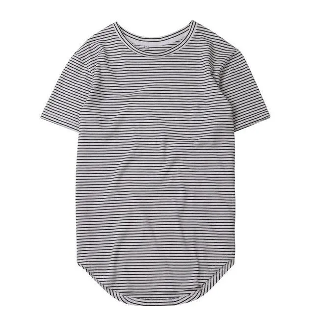 Curved Hem Long Line T-Shirt - 9 Colors
