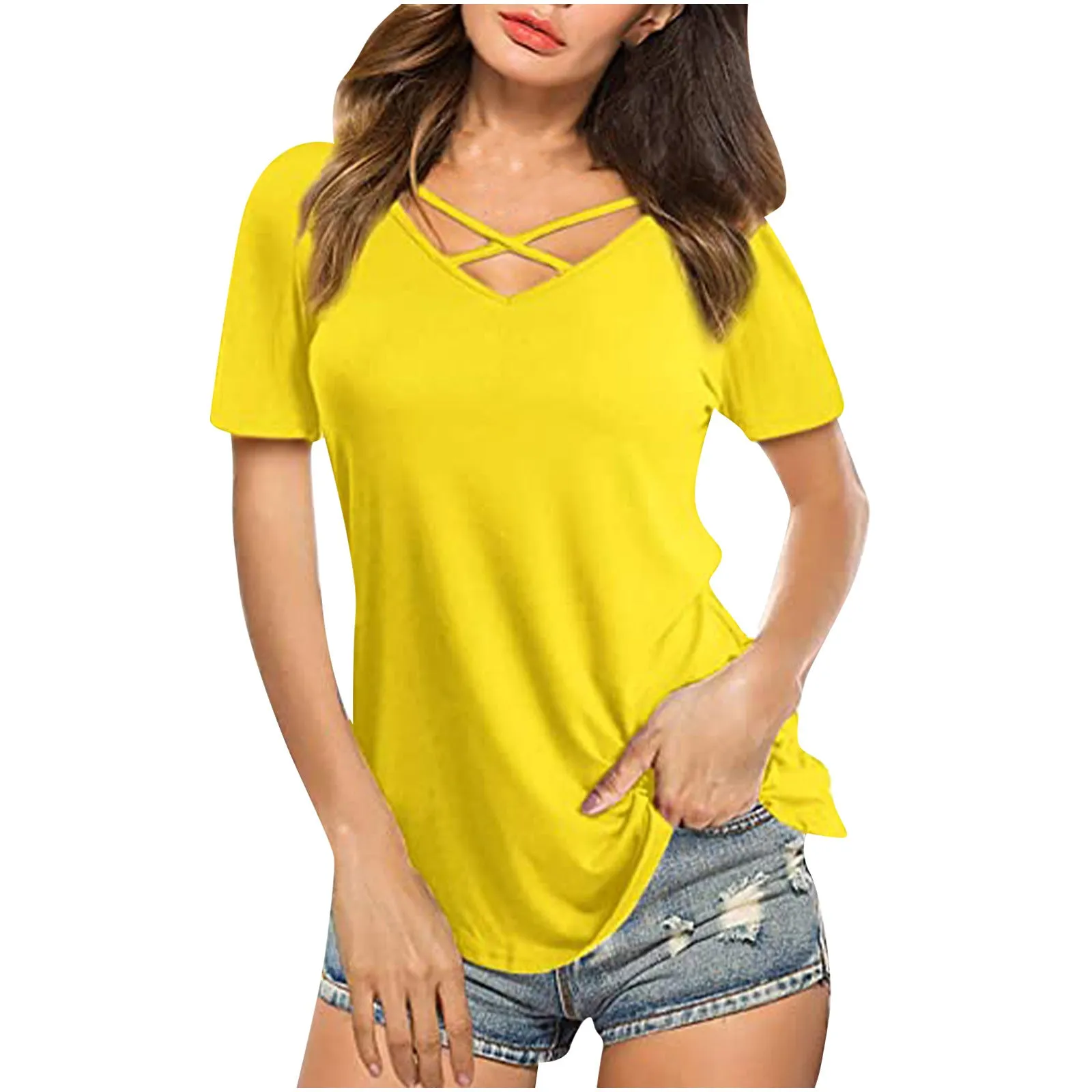 Front Cross VNeck T-Shirts