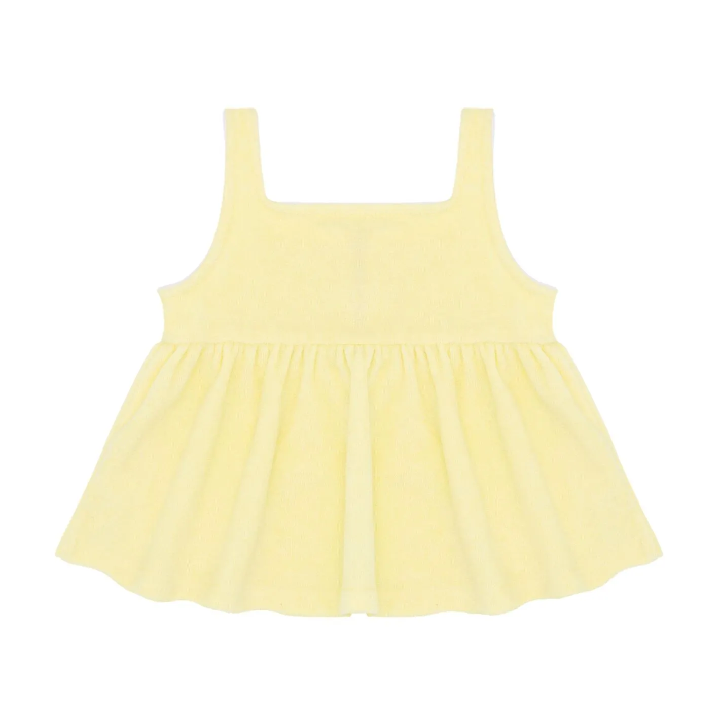 girls banana french terry button up tank