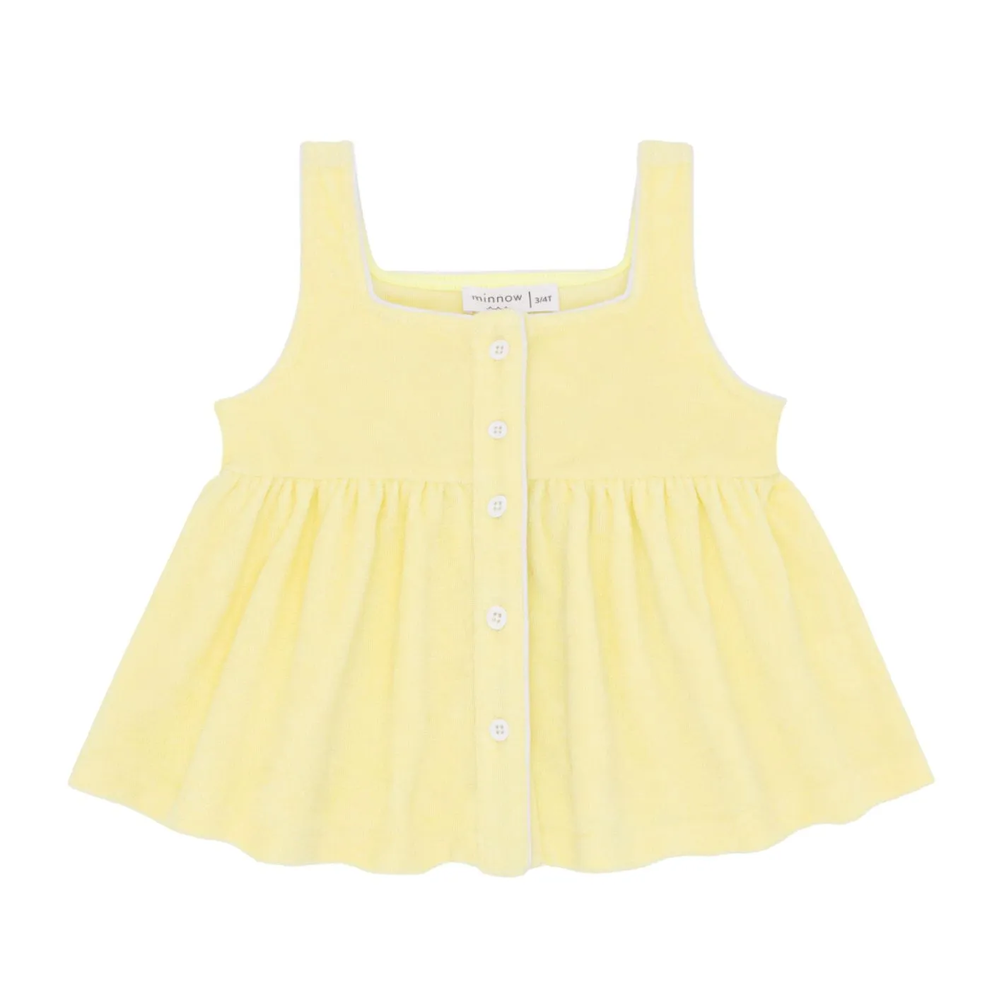 girls banana french terry button up tank