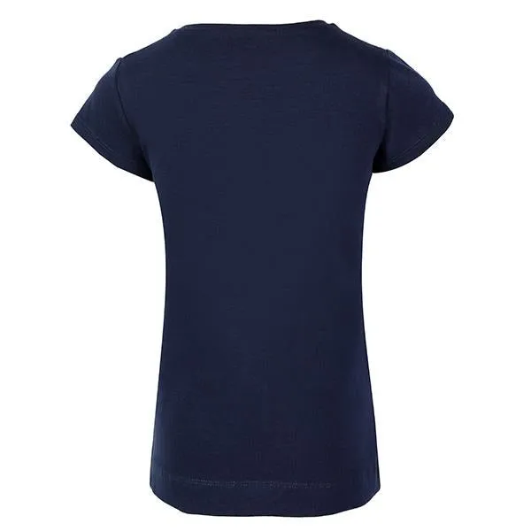 GIRLS NAVY SHORT SLEEVES COTTON T-SHIRT