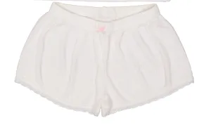 GIRLS SHORT Pearl White Vintage Hearts w Lace -Restocked