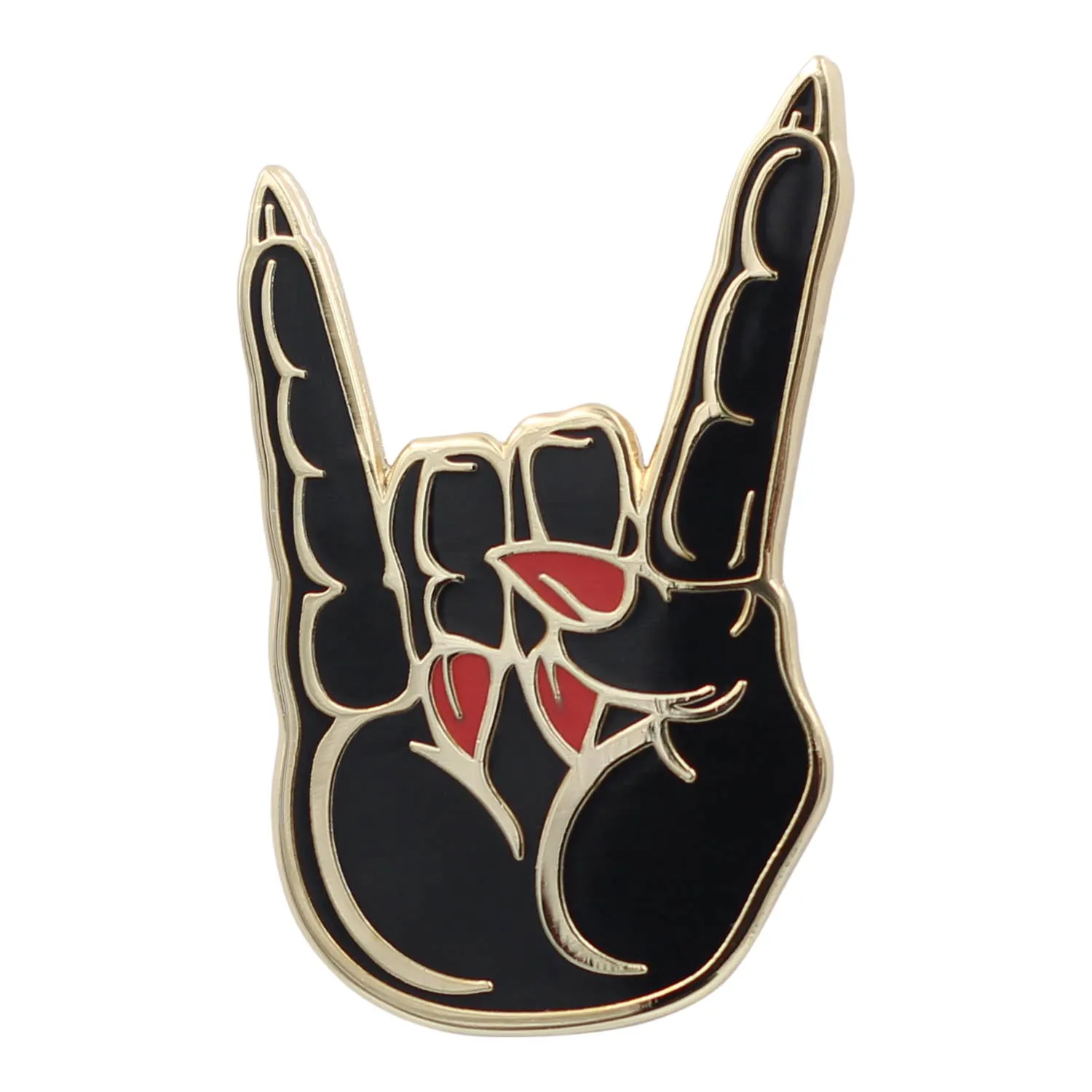 Hail Satan Horns Rock/Heavy Metal Hand Symbol Enamel Pin