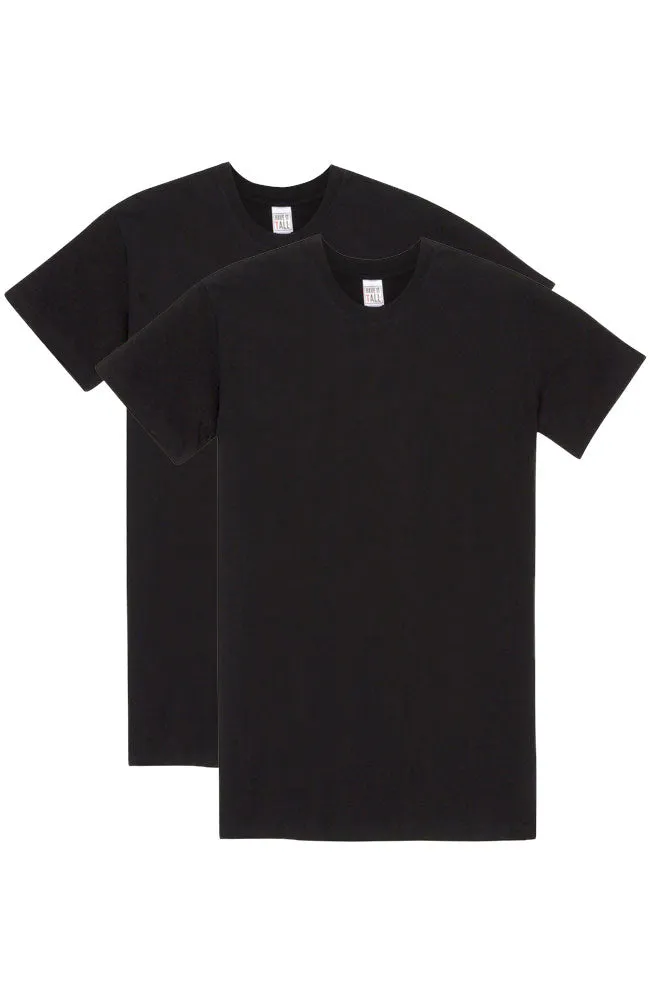 Have It Tall Classic Cotton T Shirt, Black 2 Pack