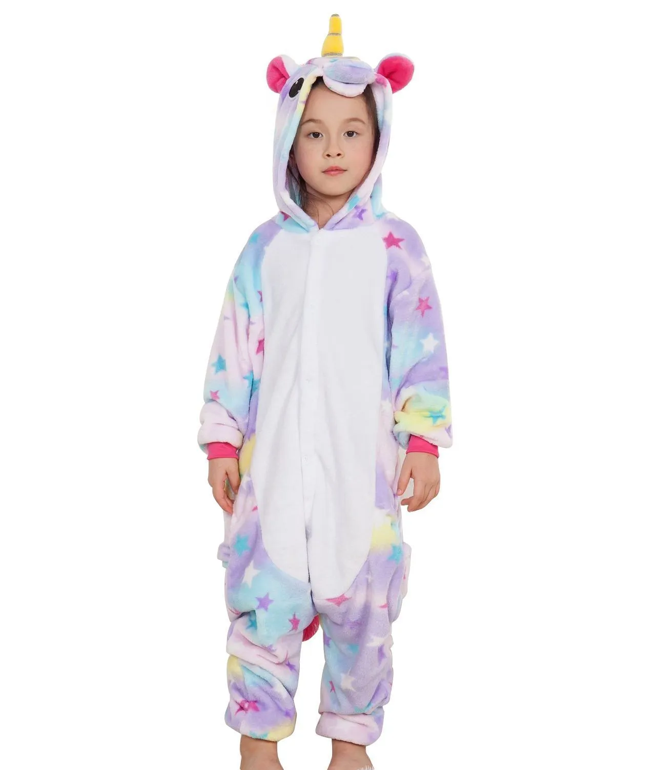 Kids Dreaming Star Print Unicorn Kigurumi Onesies Pajamas
