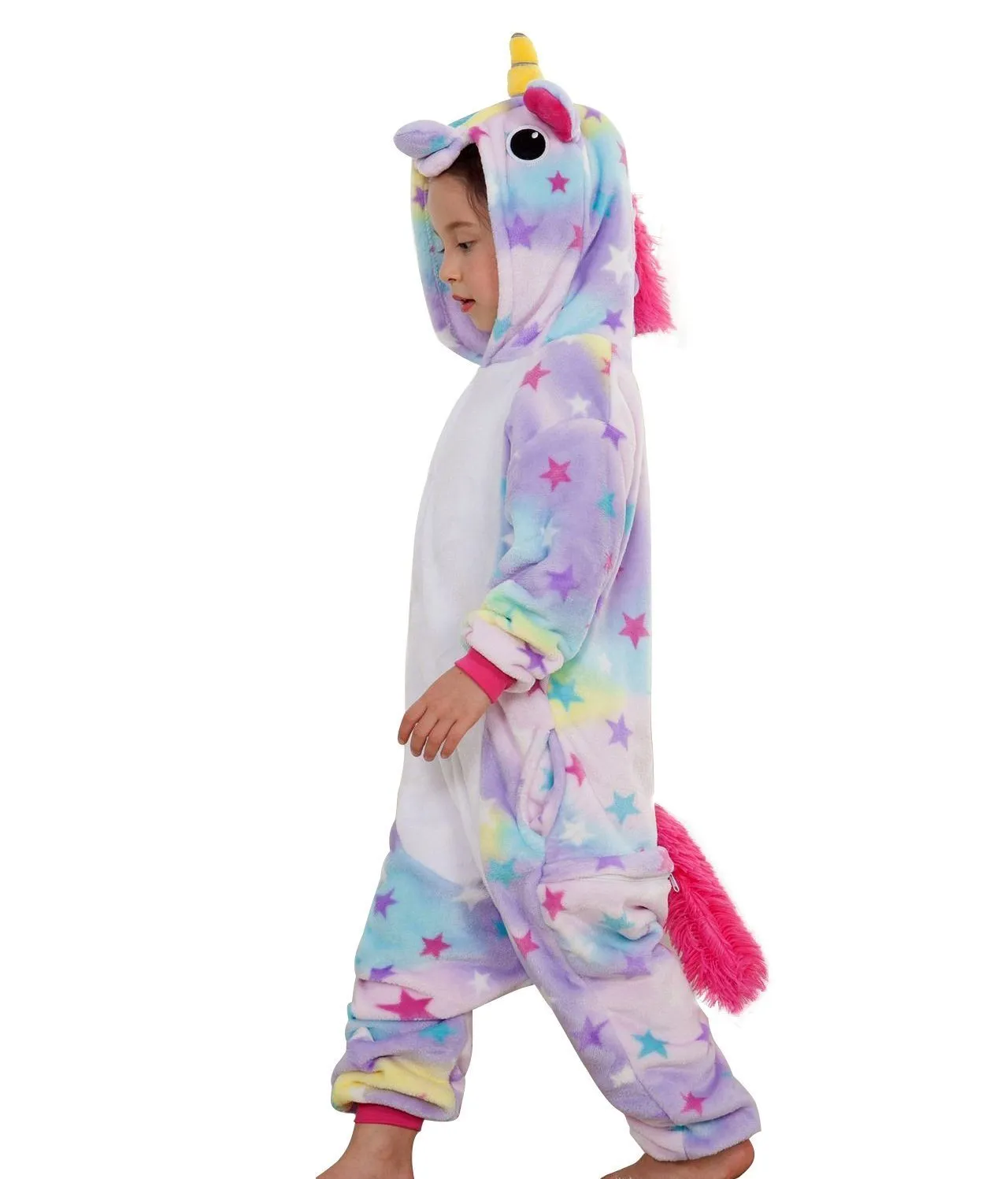 Kids Dreaming Star Print Unicorn Kigurumi Onesies Pajamas
