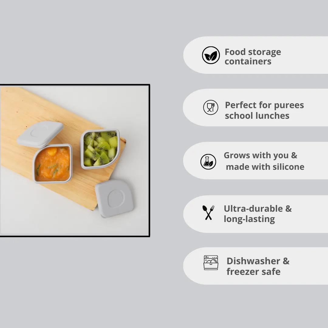Leakproof Silipods Set of Two-Grey