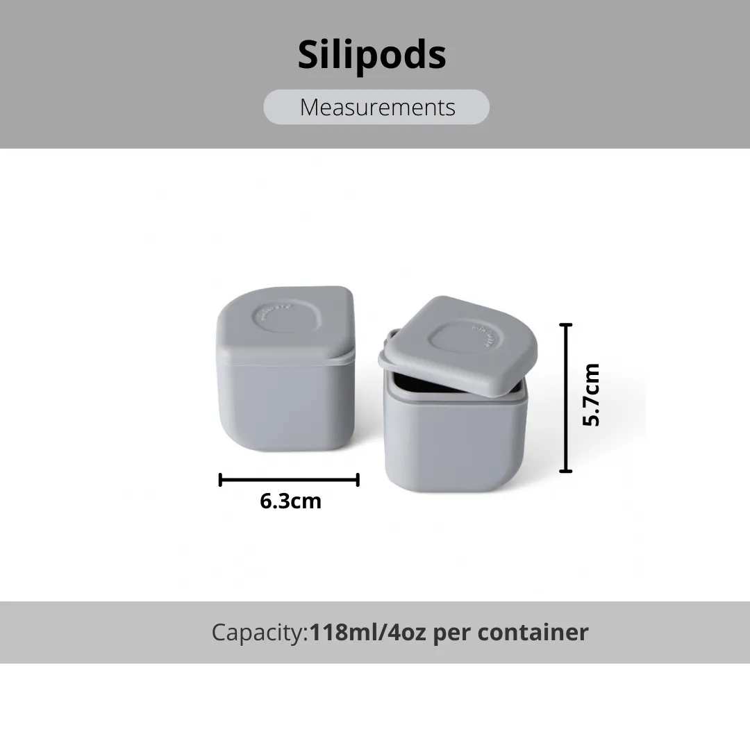 Leakproof Silipods Set of Two-Grey