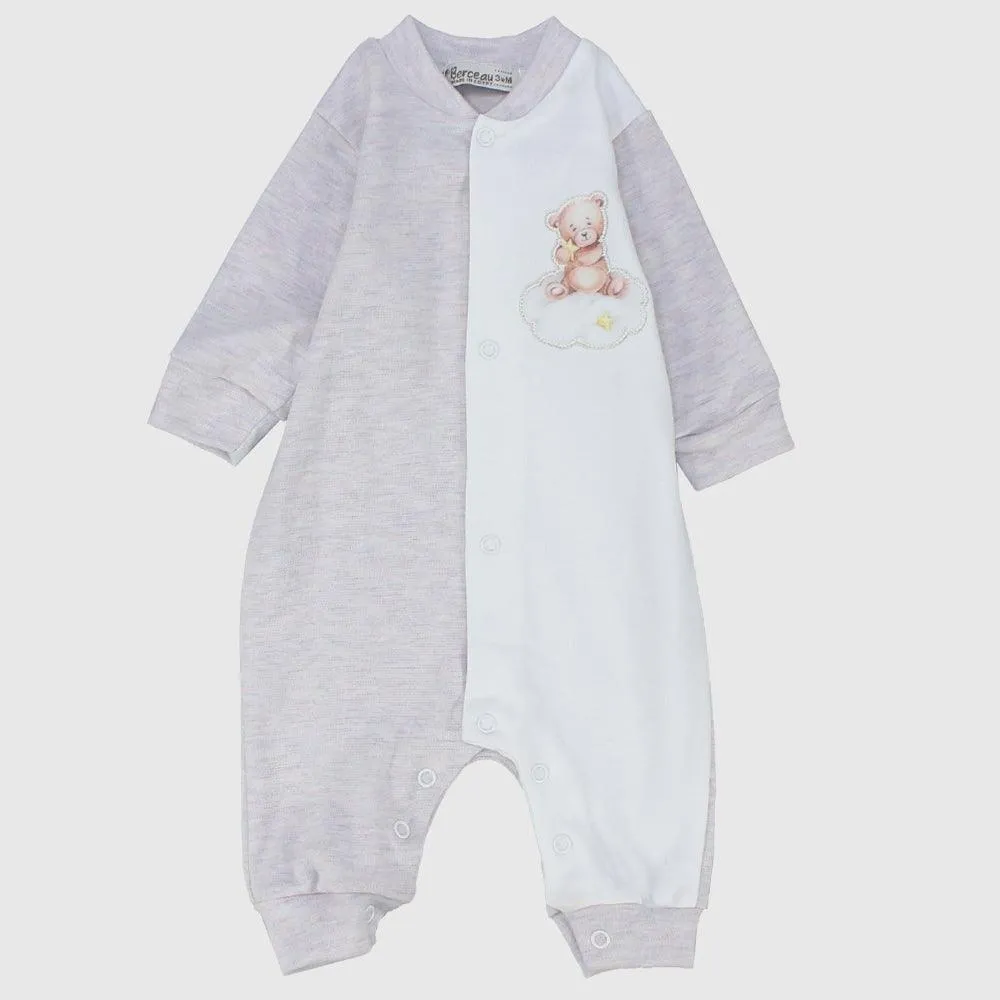Light Purple Long-Sleeved Baby Footless Onesie