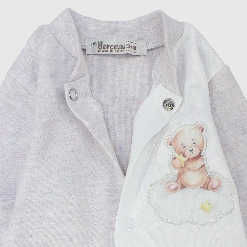 Light Purple Long-Sleeved Baby Footless Onesie