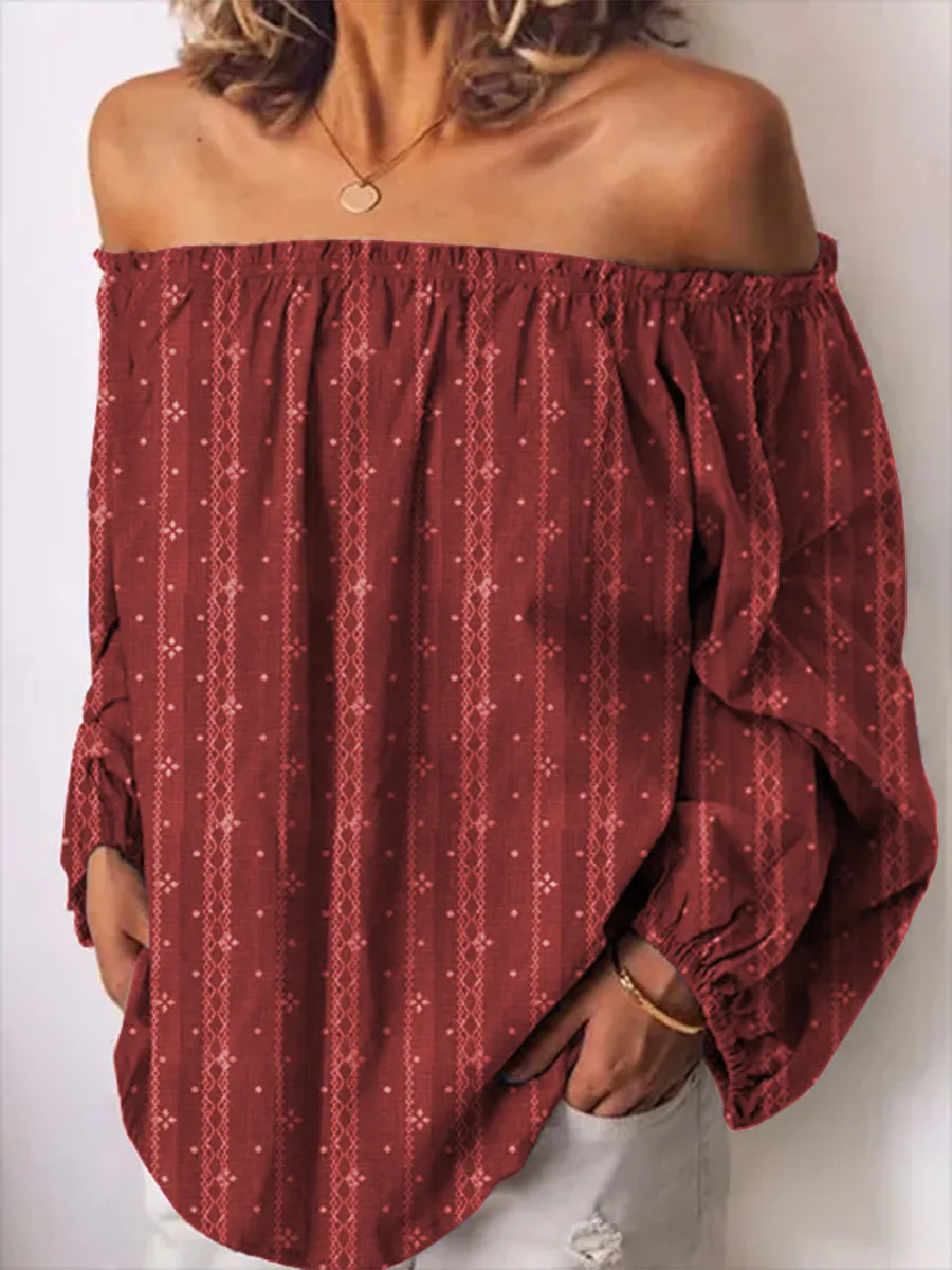Long Sleeve Cotton Stripes Shirts & Tops