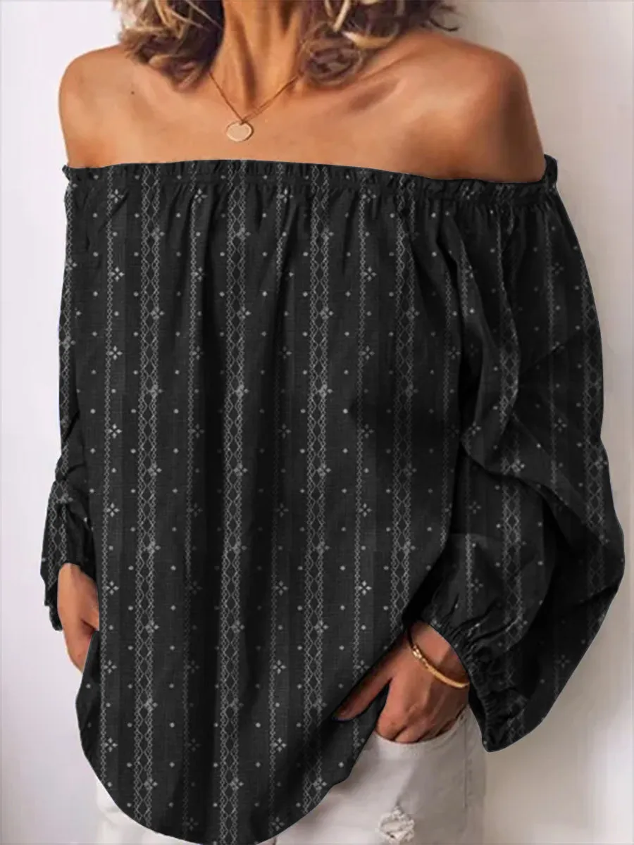 Long Sleeve Cotton Stripes Shirts & Tops
