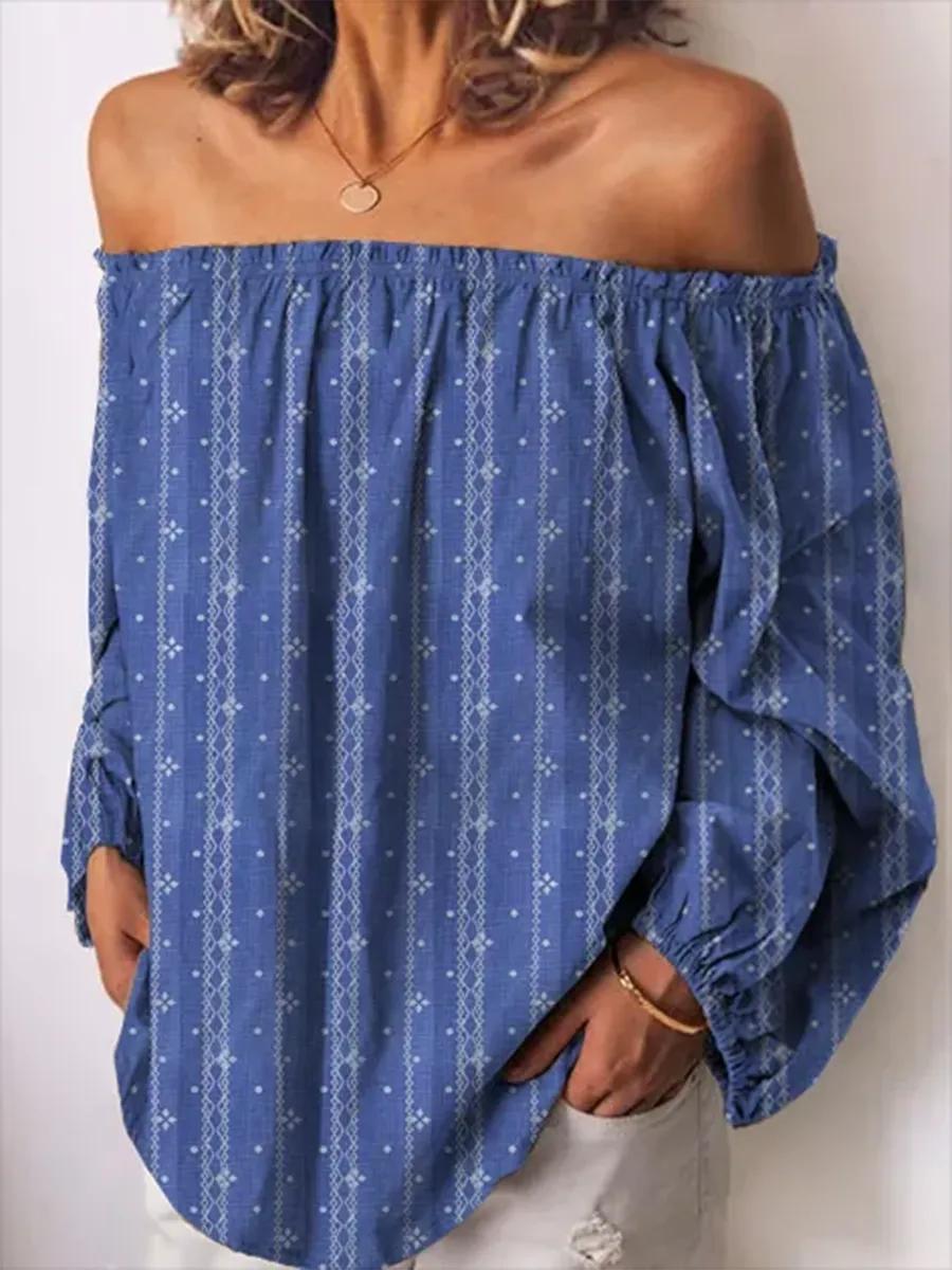 Long Sleeve Cotton Stripes Shirts & Tops