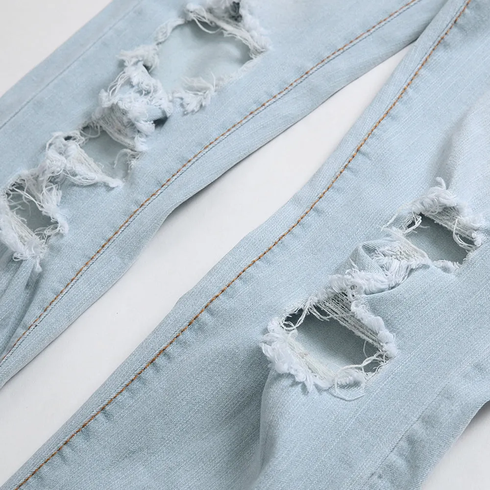Loose Ripped Fit Denim Jeans