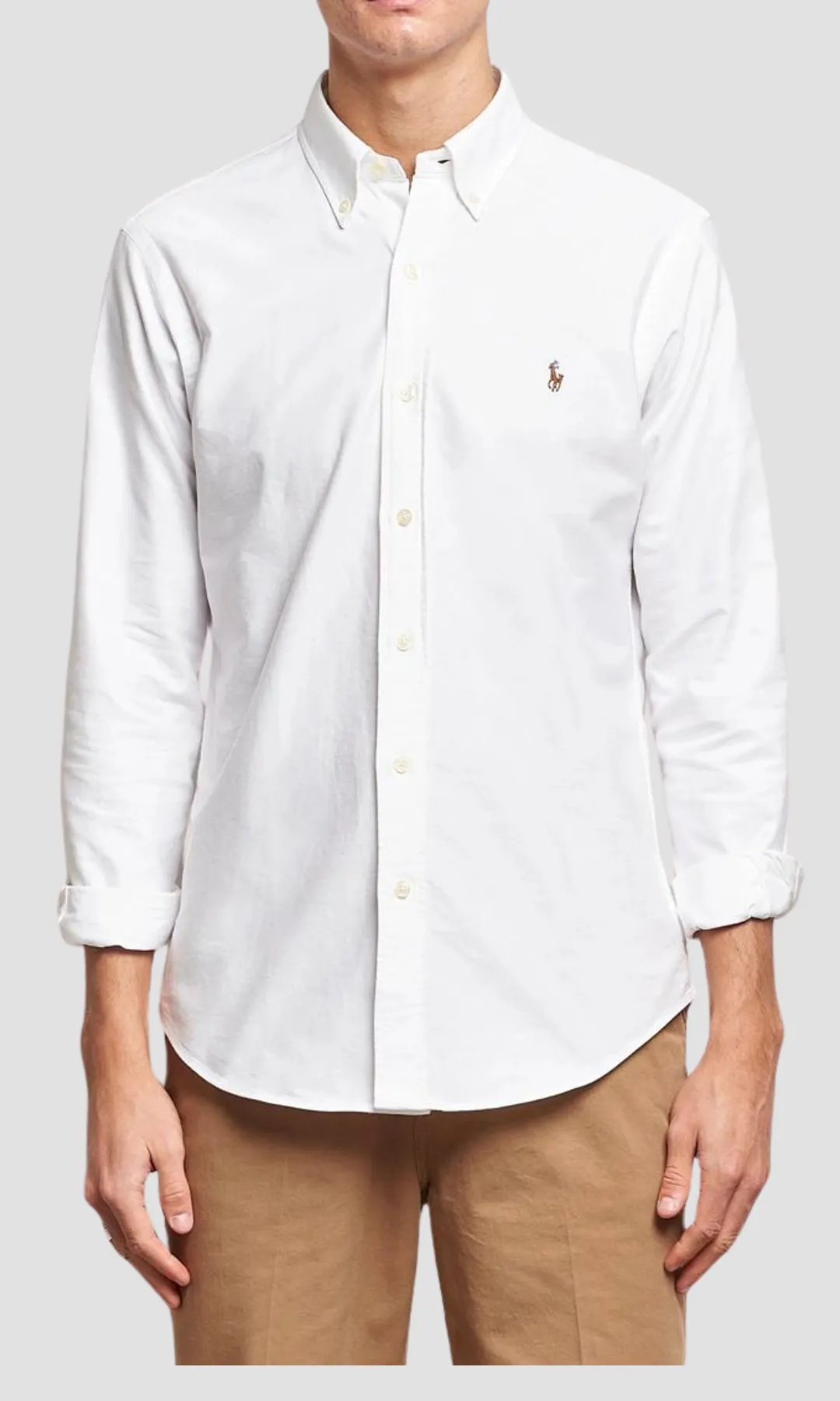 Men Slim Fit Oxford Shirt -PRL (White)