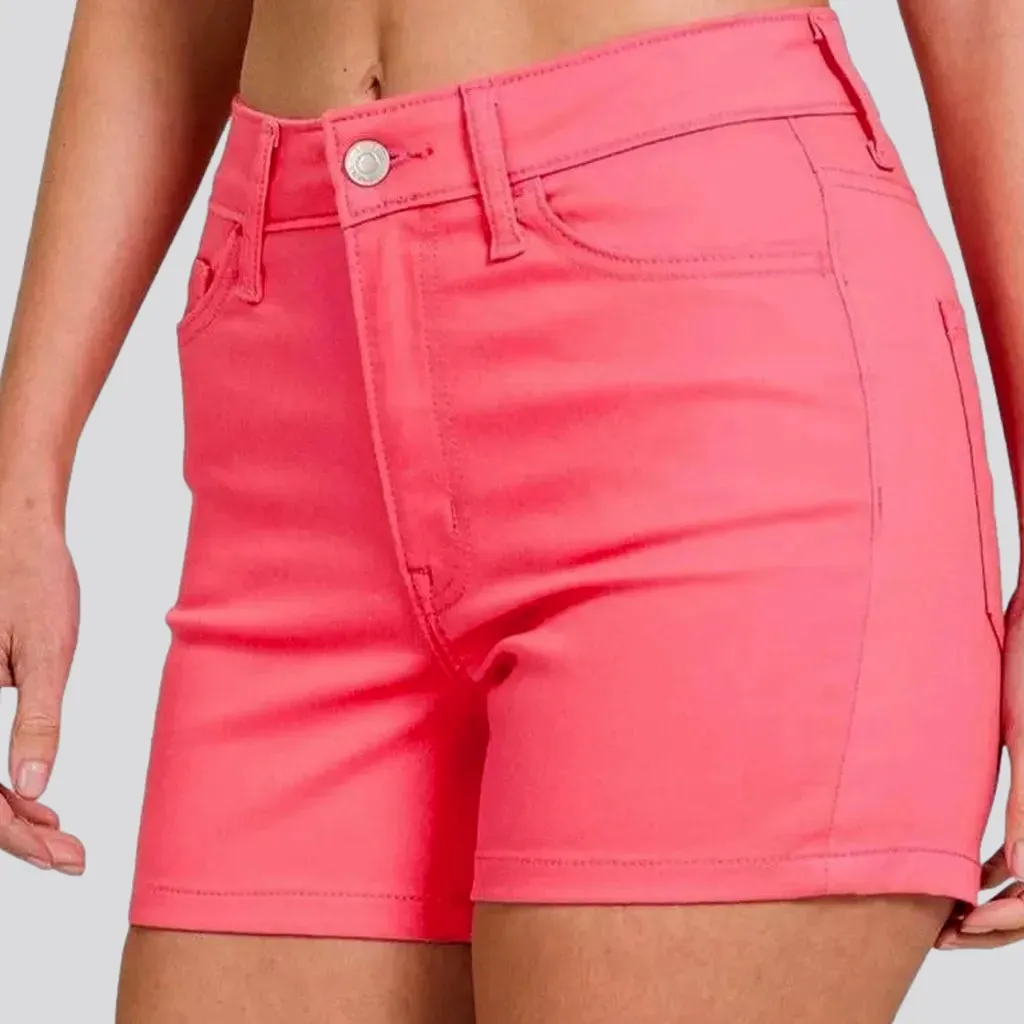 Mid-waist jean shorts
 for women