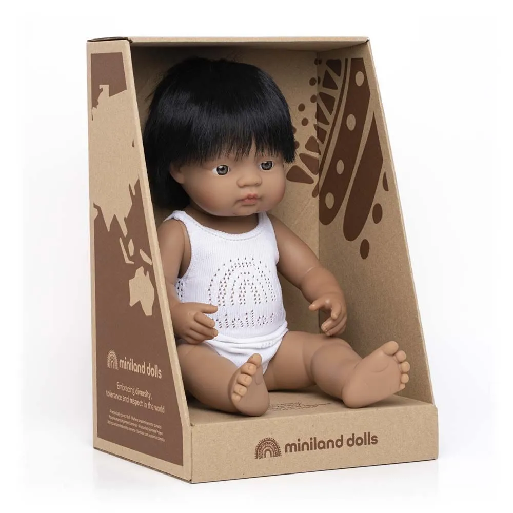 Miniland Anatomically Correct Baby Doll Hispanic Boy, 38 cm