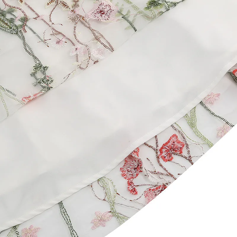 New 1950s Floral Patchwork Lace Dress