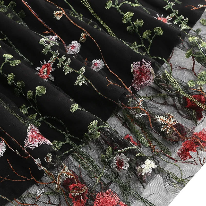 New 1950s Floral Patchwork Lace Dress