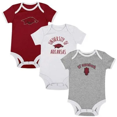 New - Kansas Jayhawks Infant Kids Pullover Bodysuit Set Of 3 Licensed Collegiate