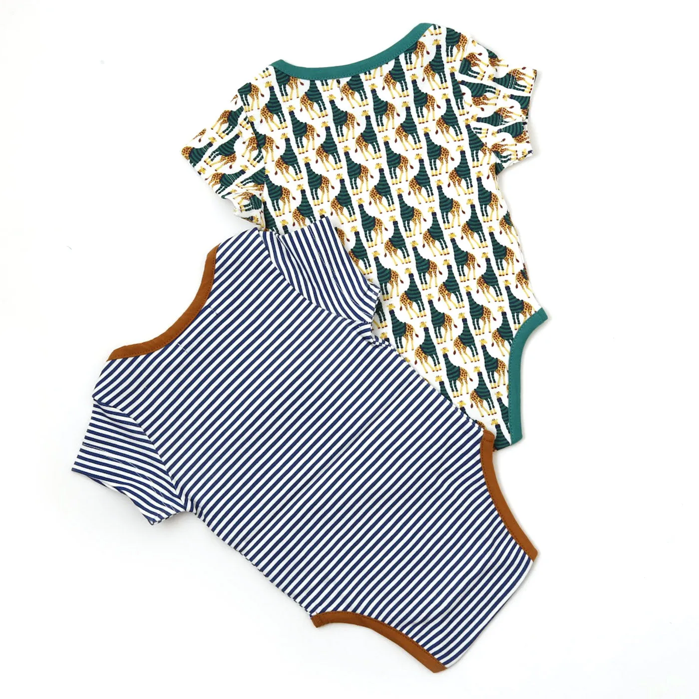 Organic Cotton Onesie (Pair) / Georgie Giraffe