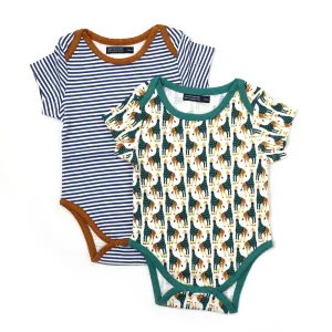 Organic Cotton Onesie (Pair) / Georgie Giraffe