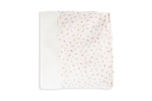 Pink and Ivory Floral Scallop Blanket