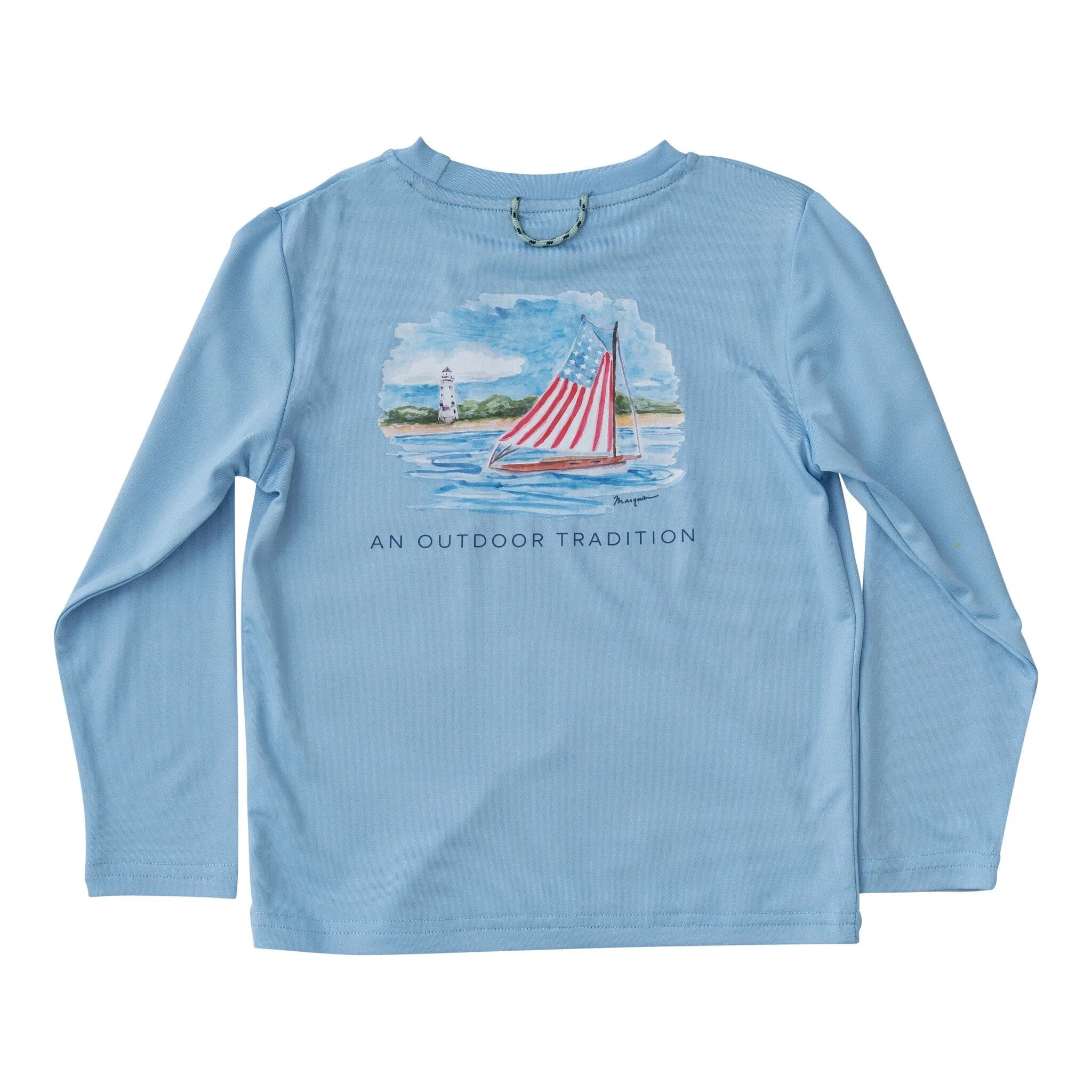 Pro Performance Fishing Tee - Flag Sailboat