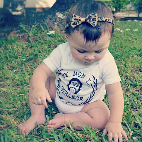 SFR "My Mom Is Strange" WHITE Baby Onesie