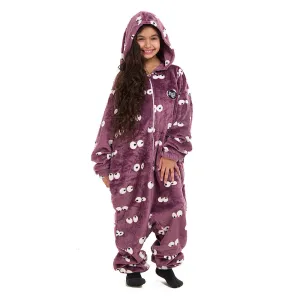 Snuggs Kids Blanket Onesie Mauve Eyes