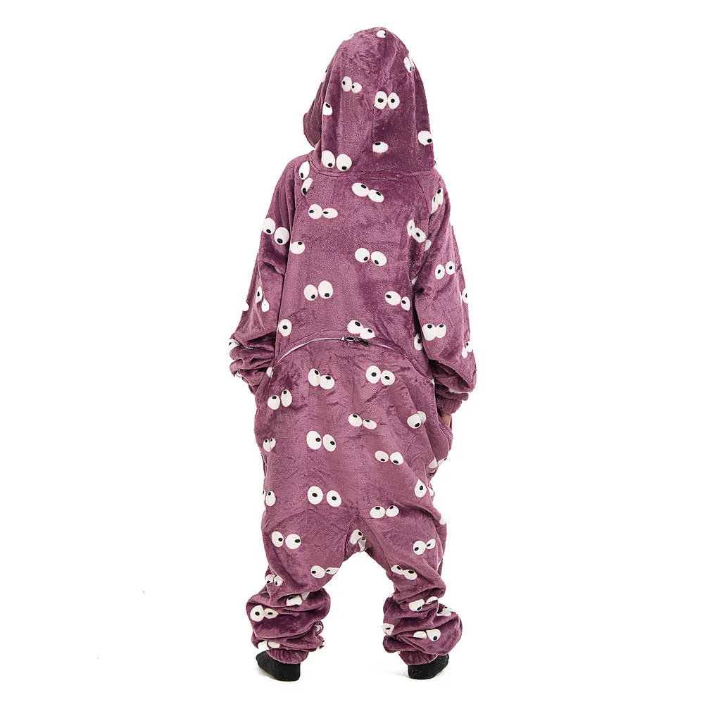 Snuggs Kids Blanket Onesie Mauve Eyes