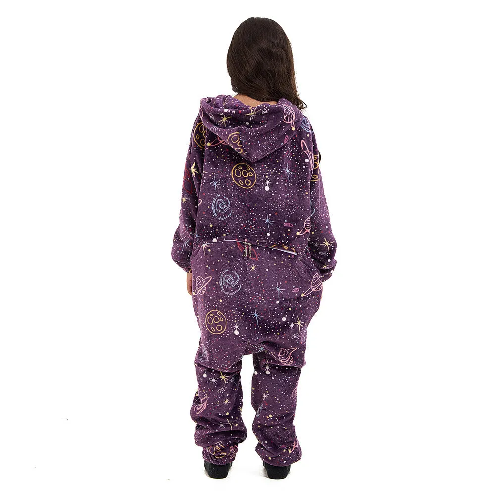 Snuggs Kids Blanket Onesie Mauve space