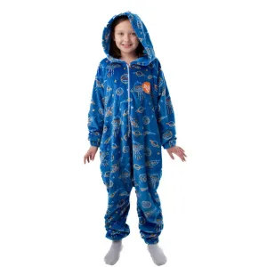 Snuggs Kids Blanket Onesie Royal Blue Space