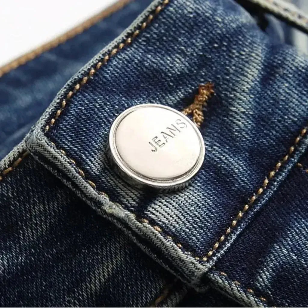 Street mid-waist jeans
 for men
