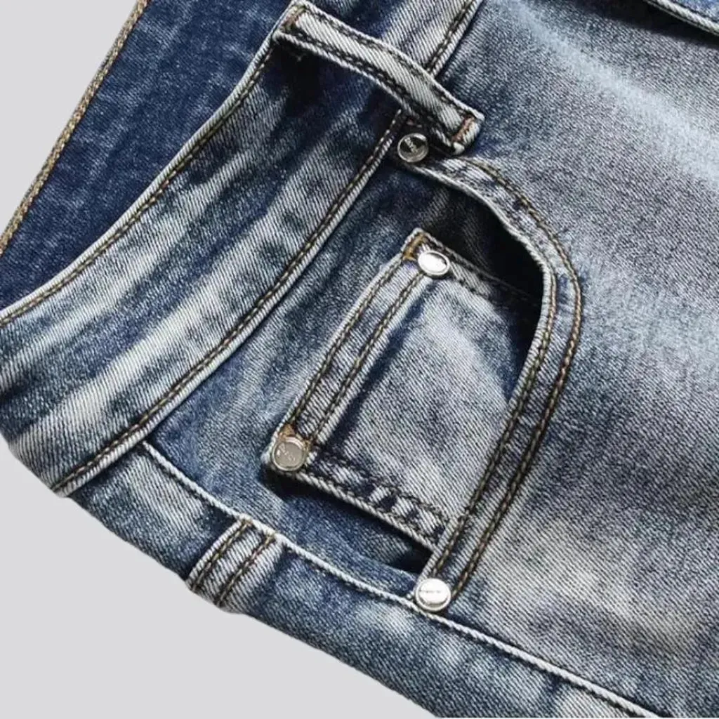 Street mid-waist jeans
 for men