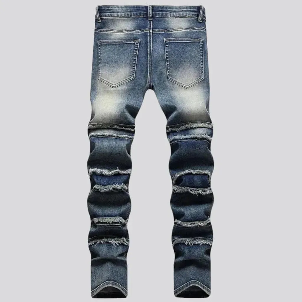 Street mid-waist jeans
 for men